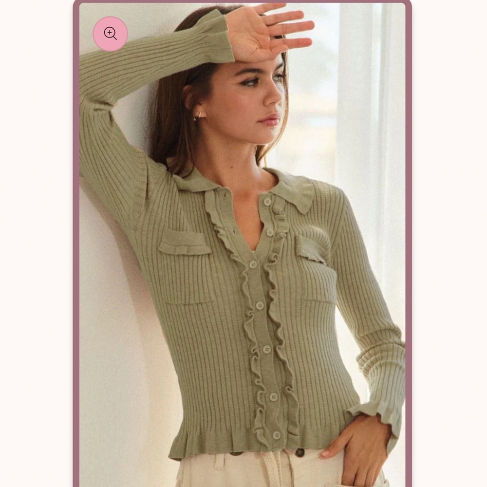LovLov Women's Ribbed Sweater - Olive